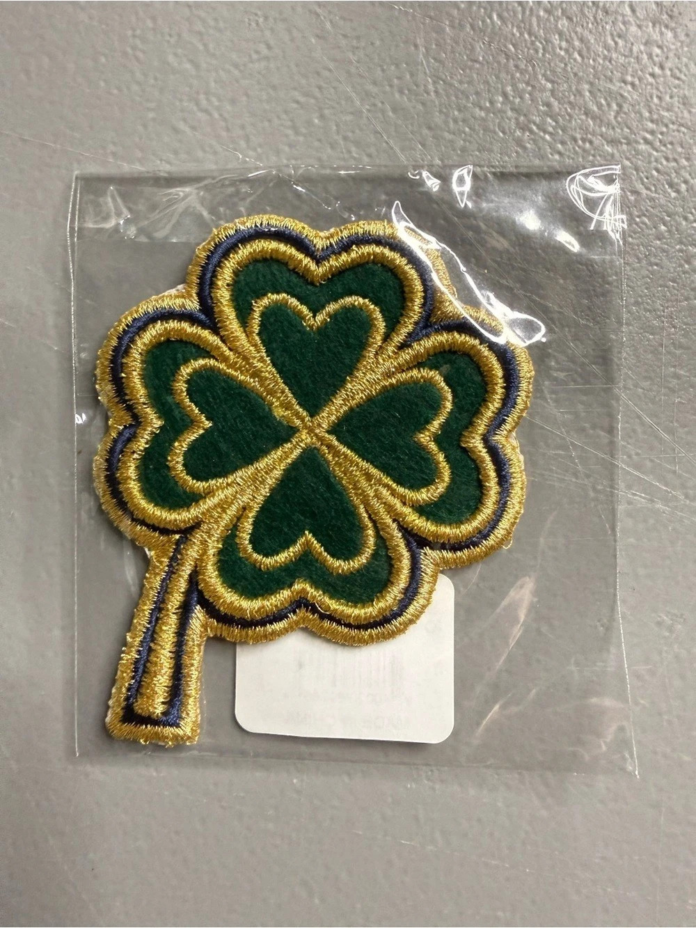 Stoney Clover Lane Embroidered Shamrock Patch in Green & Gold NWT